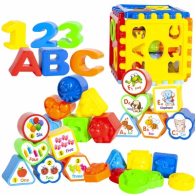 Cub Puzzle Educativ cu 38 Figuri de Stivuit   | image
