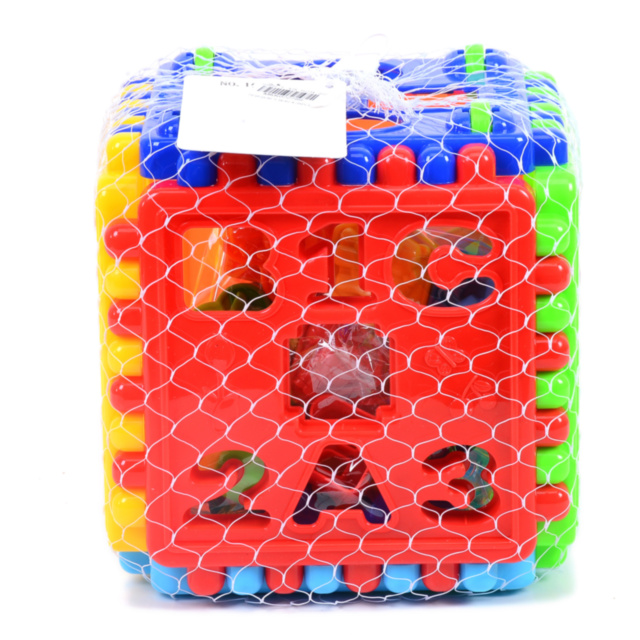 Cub Puzzle Educativ cu 38 Figuri de Stivuit  