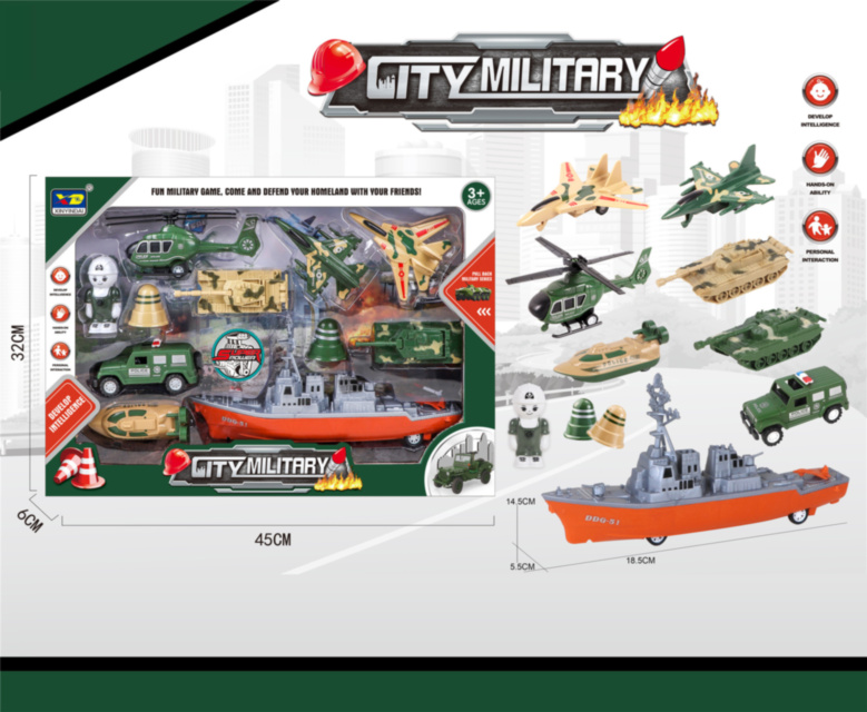 Set Vehicule Militare, Corabie, Avioane, Elicoptere, Tancuri și Mașină