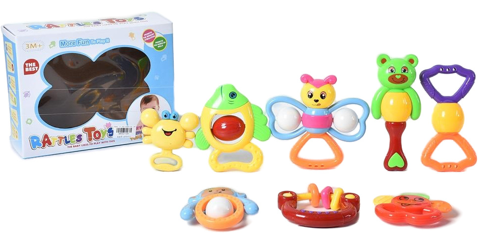 Set 8 zornăitori colorate - Forme și sunete distractive  