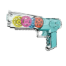 Pistol Jucărie Transparent cu Lumini - „Colorful Gear Gun”