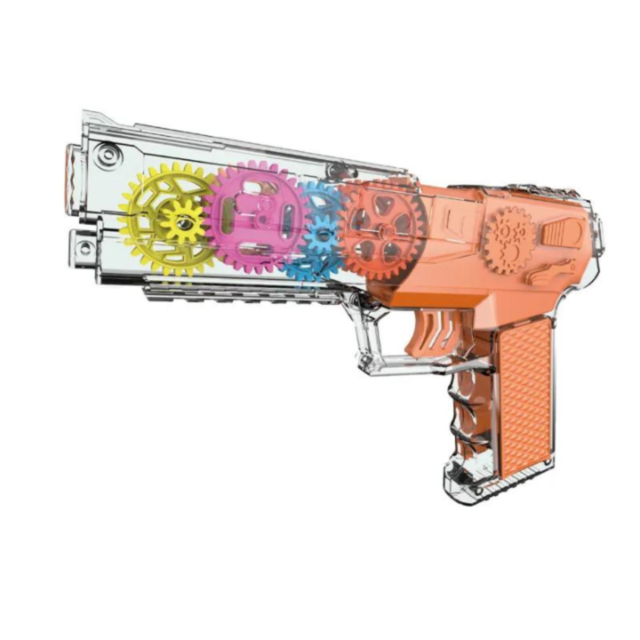Pistol Jucărie Transparent cu Lumini - „Colorful Gear Gun”