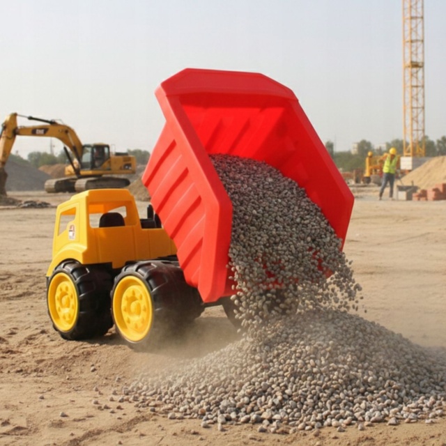 Camion basculant mare pentru copii cu cupă rabatabilă