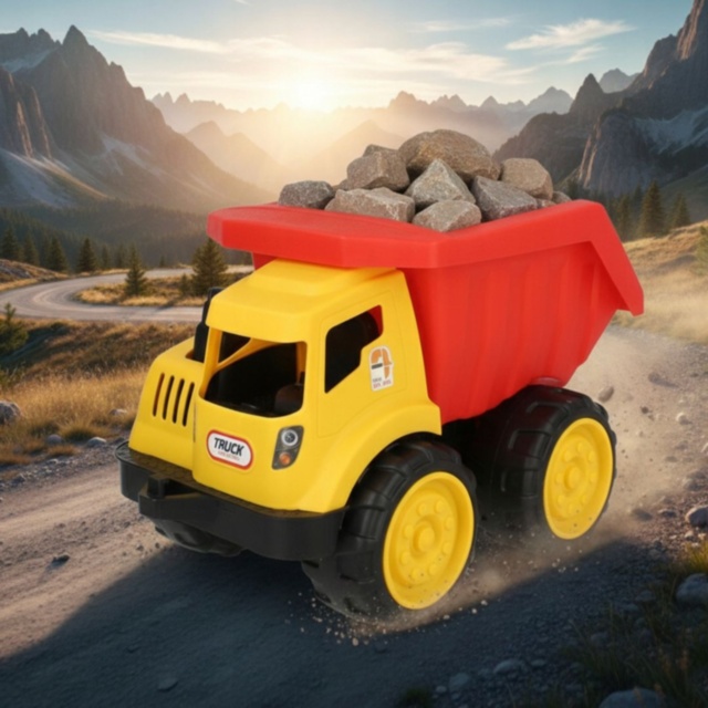 Camion basculant mare pentru copii cu cupă rabatabilă