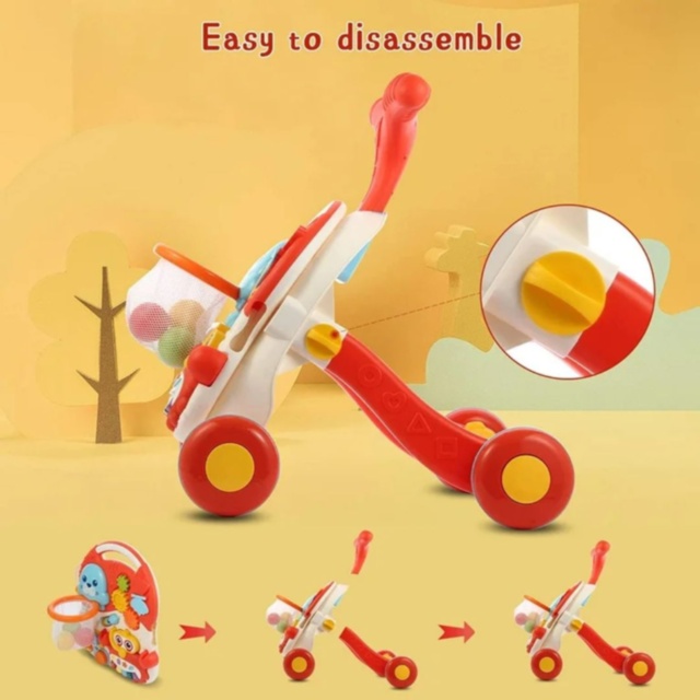 Premergător multifuncțional copii 4 în 1 cu activități (roșu)