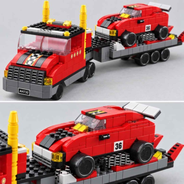 Set construcție camion transportor 1000 piese 6 în 1