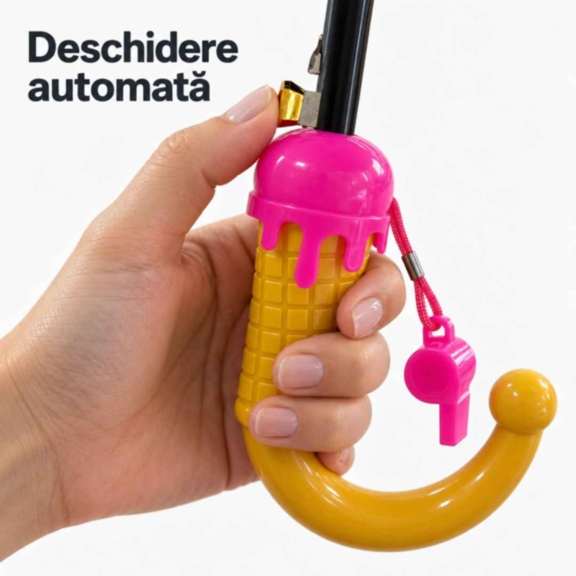 Umbrelă roz pentru fetițe cu pisicuțe și husă telescopică