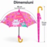 Umbrelă roz pentru fetițe cu pisicuțe și husă telescopică