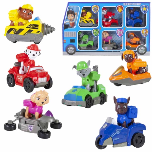 Set 6 Figurine cu Mașinuțe Patrula Cățelușilor