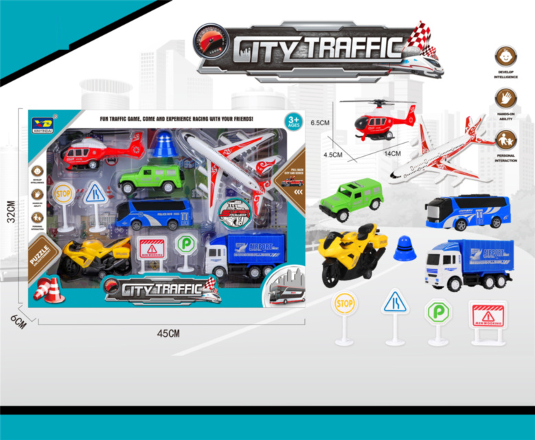 Set Aeroport cu Vehicule și Semne de Circulație