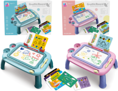 Masă de Desen Magnetică cu 12 Cartonașe-Șablon | image