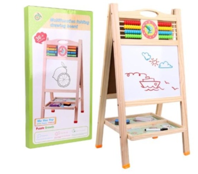 Tablă Dublă de Lemn, Magnetică, cu 2 Fețe de Scris și Desenat | image