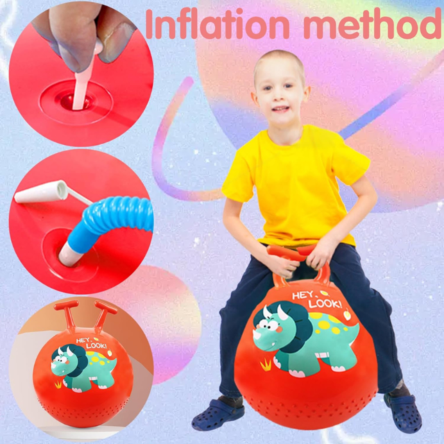 Minge de Sărit cu Mâner și Design Dinozaur, 55 cm (culoare aleatorie)