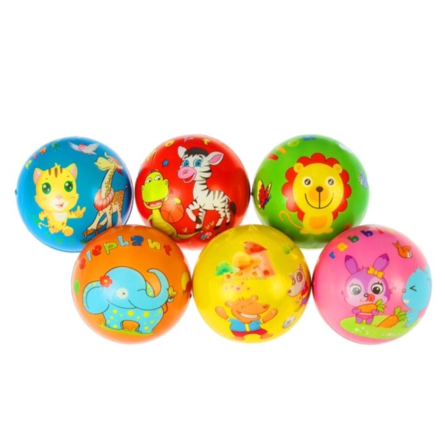 Set 6 Mingi Multicolore din Burete, diametru 9cm