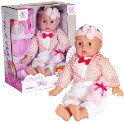 Bebeluș de Pluș cu Oliță, Biberon, și Tacâmuri | image