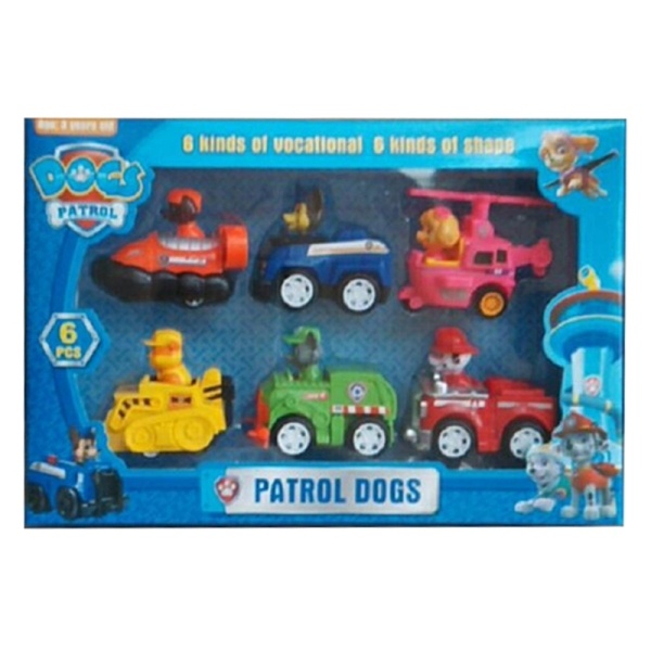 Set Patrula Cățelușilor 6 Figurine cu Mașinuțe