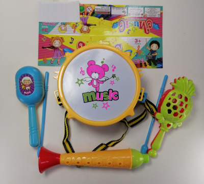 Set Tobă cu Fluier, Maracas și Zornăitoare | image