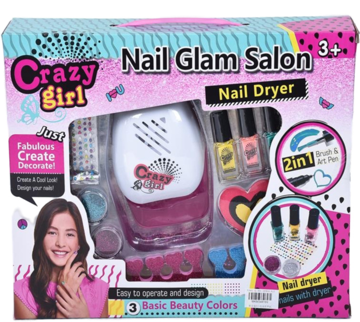 Set de Manichiura cu Uscător, Oje, Pile, Sclipici si Autocolante