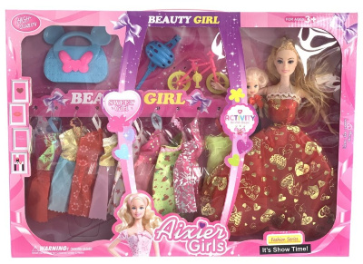 Păpușă cu 10 Rochii și Bicicletă | image