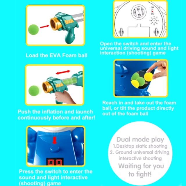 Joc interactiv de tras cu arma și rechin țintă