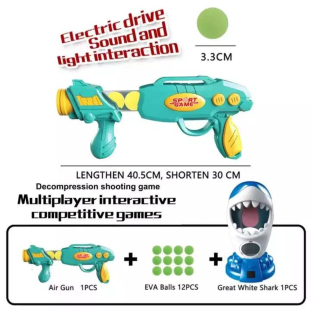 Joc interactiv de tras cu arma și rechin țintă