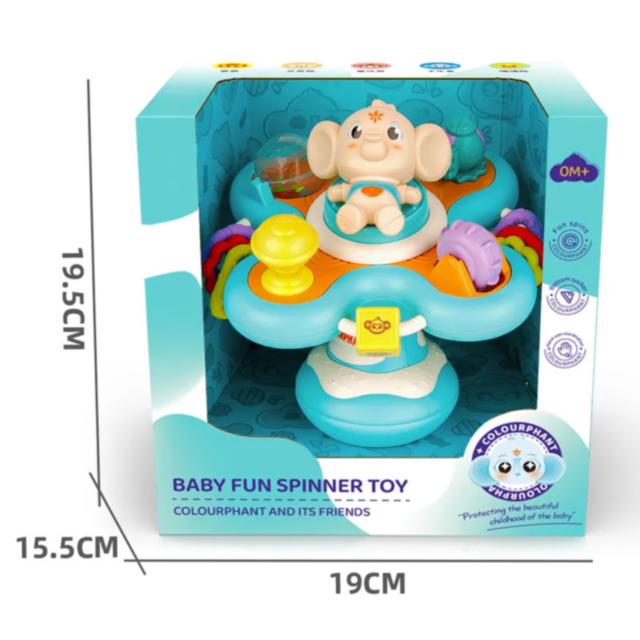 Jucărie Interactivă pentru Bebeluși - Spinner Elefănțel cu Activități Multiple