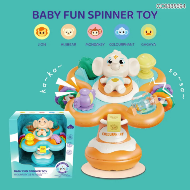 Jucărie Interactivă pentru Bebeluși - Spinner Elefănțel cu Activități Multiple