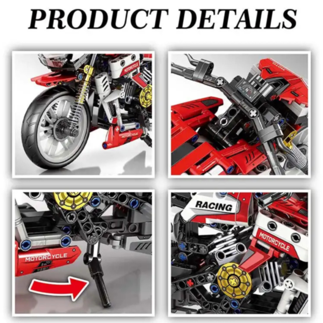 Set de construcție Motocicletă Racing cu 467 piese