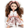 Păpușă Elegantă cu Rochie din Dantelă și Fundă Roz – 35 cm