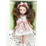 Păpușă Elegantă cu Rochie din Dantelă și Fundă Roz – 35 cm