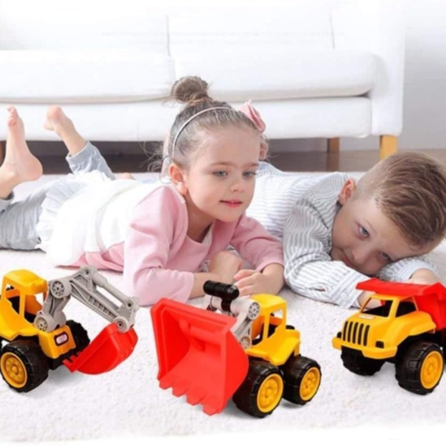 Buldoexcavator pentru copii cu cupă mobilă