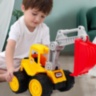 Buldoexcavator pentru copii cu cupă mobilă