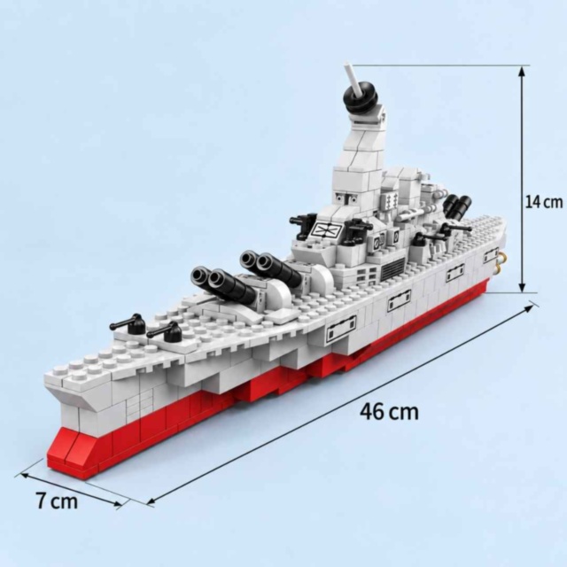 Set construcție 1000+ piese navă militară 6 în 1