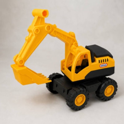 Excavator mare de jucărie cu braț și cupă mobile | image