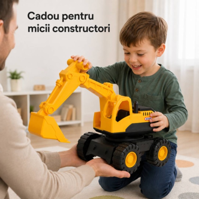 Excavator mare de jucărie cu braț și cupă mobile