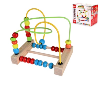 Labirint Motric de Lemn cu Numărătoare cu Bile Colorate | image
