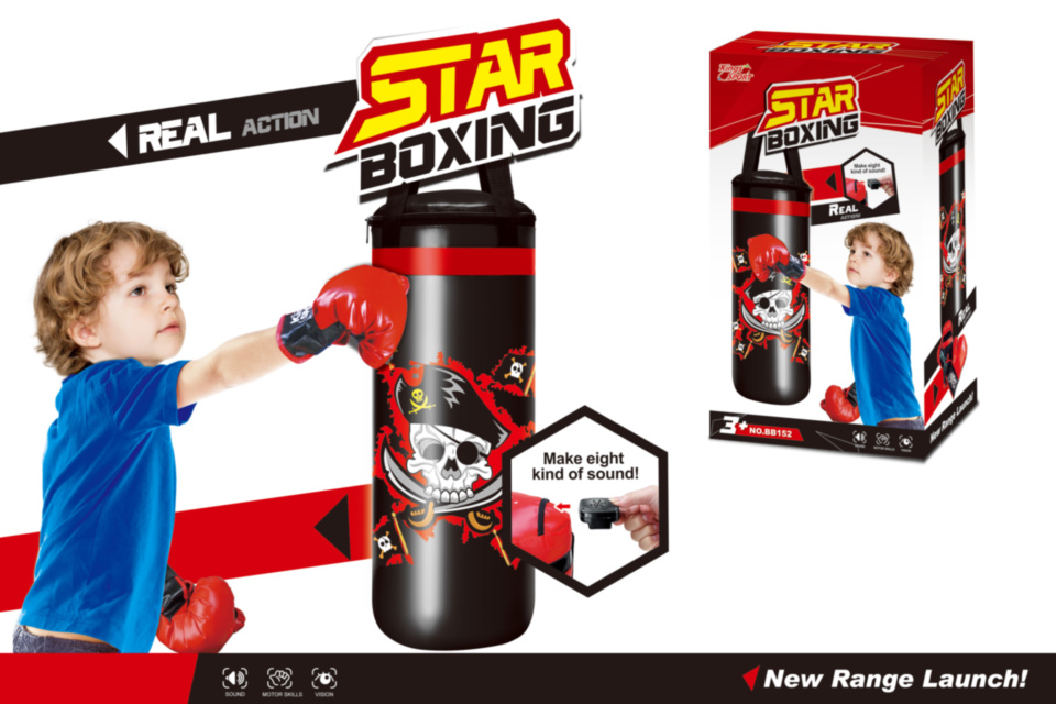 Sac de Box cu Mănuși, Interactiv cu 8 Sunete, 55cm