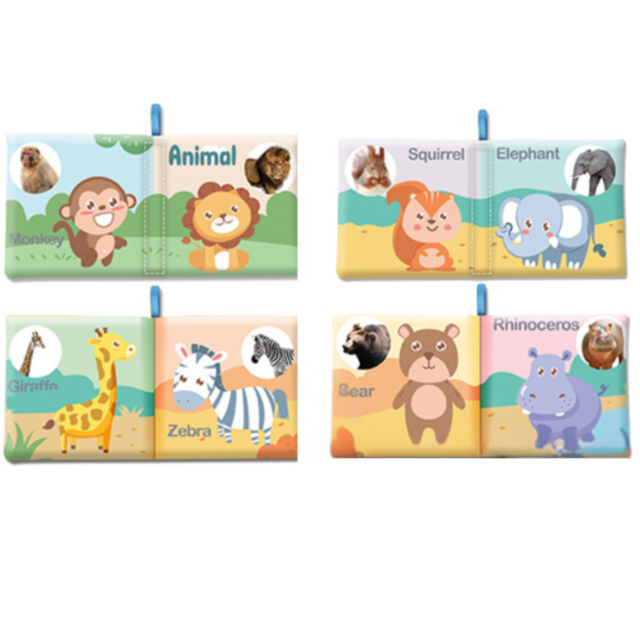 Carte senzorială din material textil cu animale