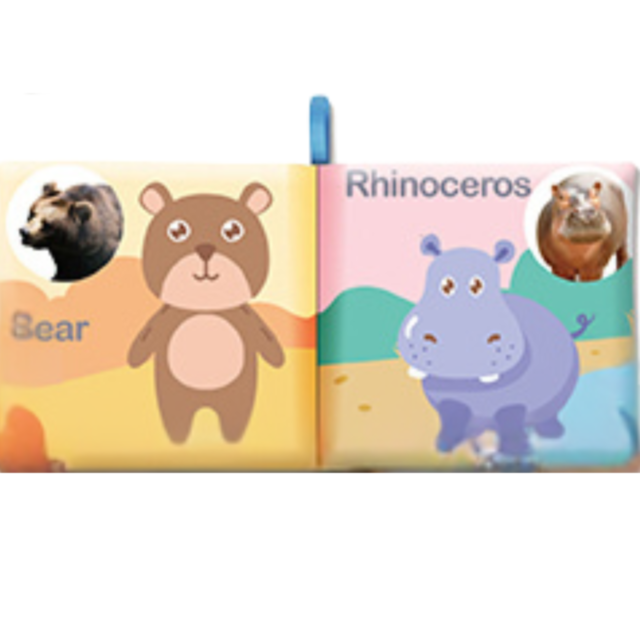 Carte senzorială din material textil cu animale