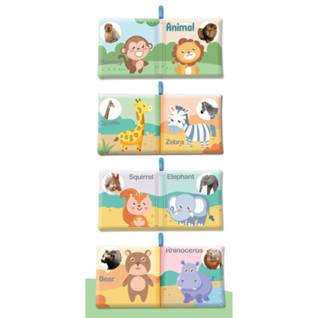 Carte senzorială din material textil cu animale