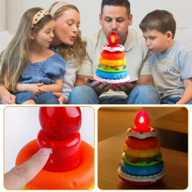 Piramidă Muzicală Interactivă cu Lumini și Sunete pentru Copii