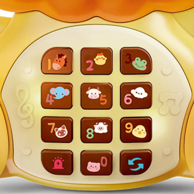 Telefon muzical pentru bebeluși - Leul interactiv cu sunete și lumini