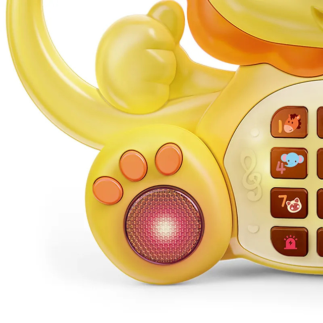 Telefon muzical pentru bebeluși - Leul interactiv cu sunete și lumini