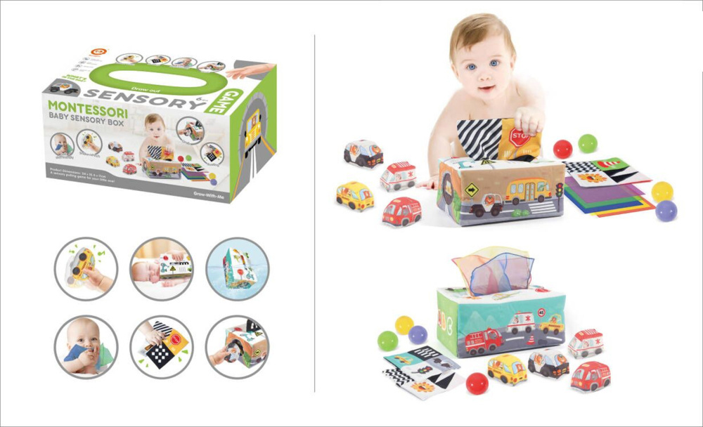 Cutie Sensorială Montessori: Dezvoltare Tactilă și Cognitivă pentru Bebeluși