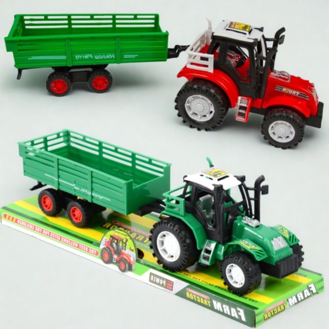 Tractor de fermă pentru copii cu remorcă (culoare aleatorie)