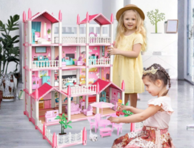 Casă de păpuși vilă mare cu mobilier complet | image