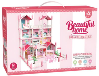 Casă de păpuși vilă mare cu mobilier complet | image