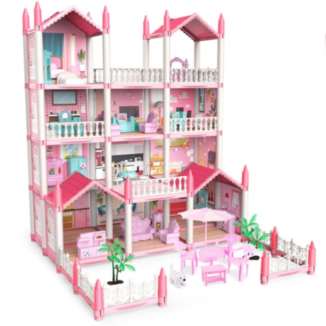 Casă de păpuși vilă mare cu mobilier complet