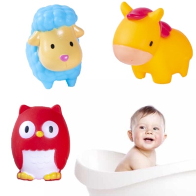 Set 3 Stropitoare de Baie: Oiță, Măgăruș și Bufniță | image