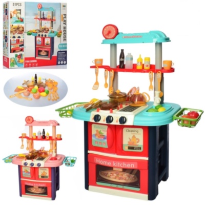 Mega Set Mobilă de Bucătarie Interactivă cu Aragaz, Robinet, Cuptor, Tacâmuri, 51 piese | image